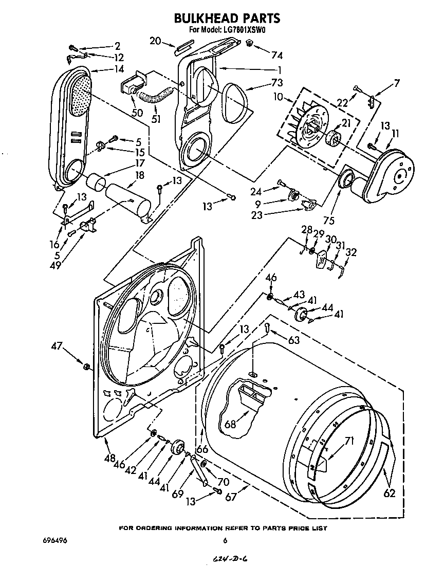 Whirlpool LG7801XSW0 bulkhead diagram