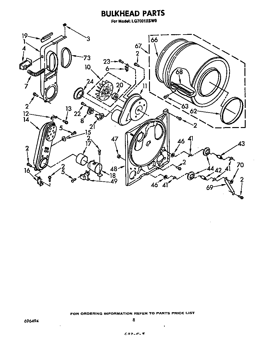Whirlpool LG7001XSW0 bulkhead diagram