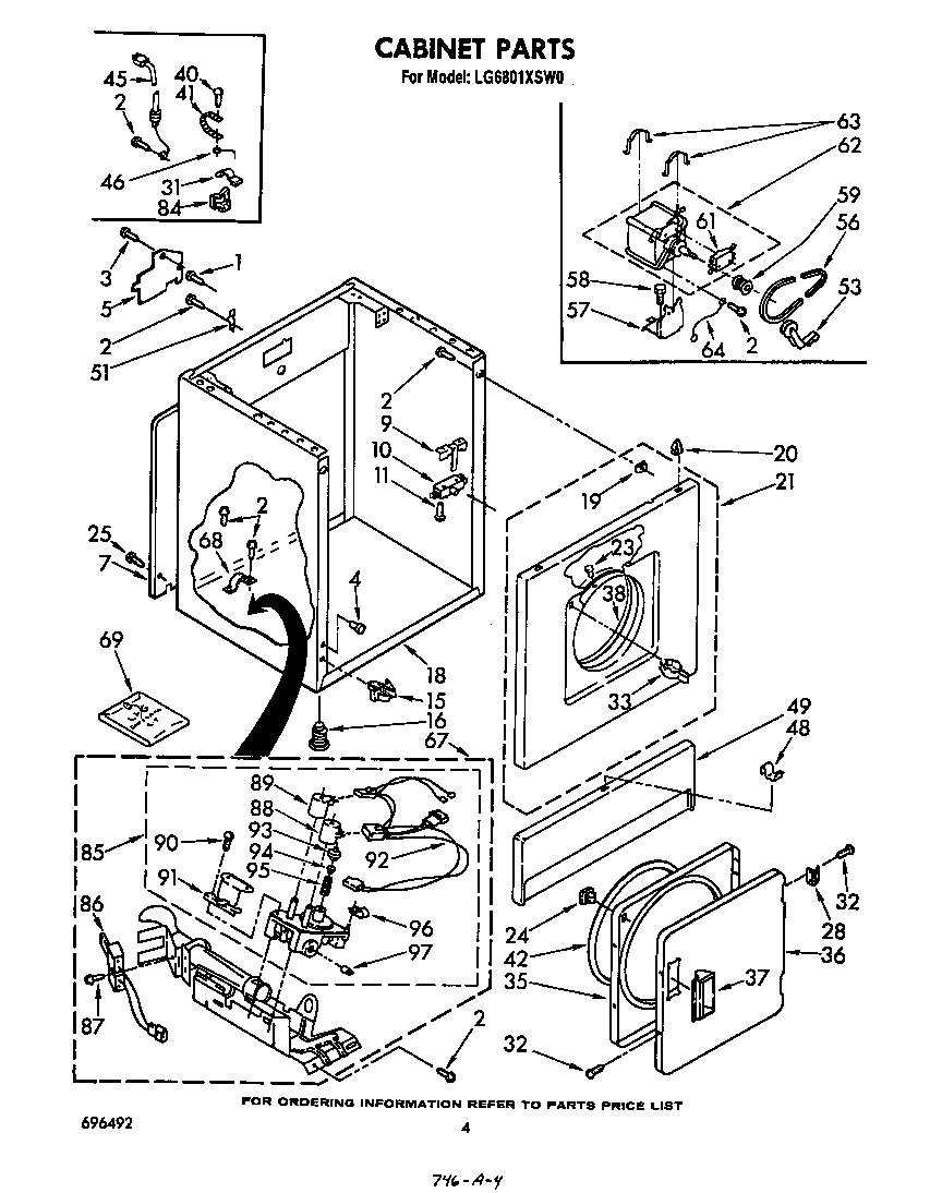 Whirlpool LG6801XSW0 cabinet diagram
