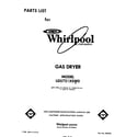 Whirlpool LG5721XSW0 front cover diagram