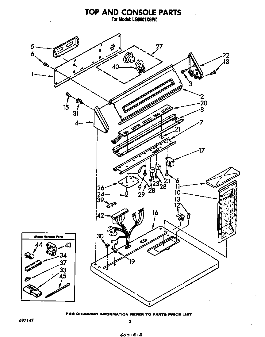 Whirlpool LG9801XSW0 top and console diagram