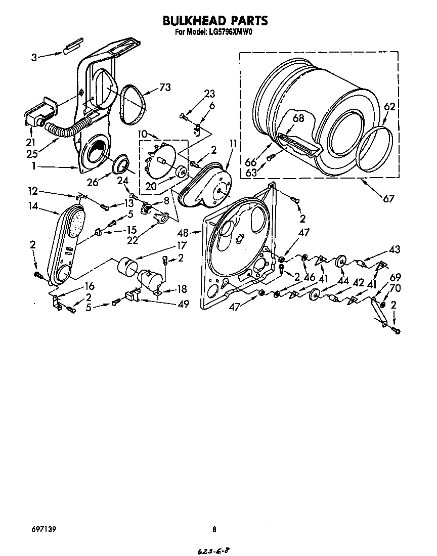 Whirlpool LG5796XMW0 bulkhead diagram
