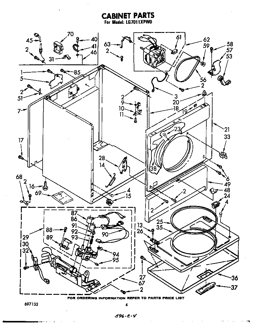 Whirlpool LG7011XPW0 cabinet diagram
