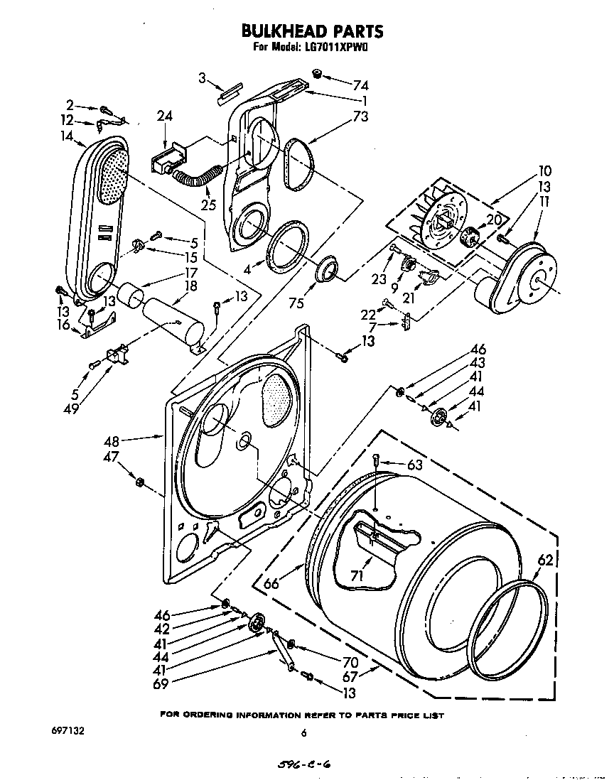 Whirlpool LG7011XPW0 bulkhead diagram