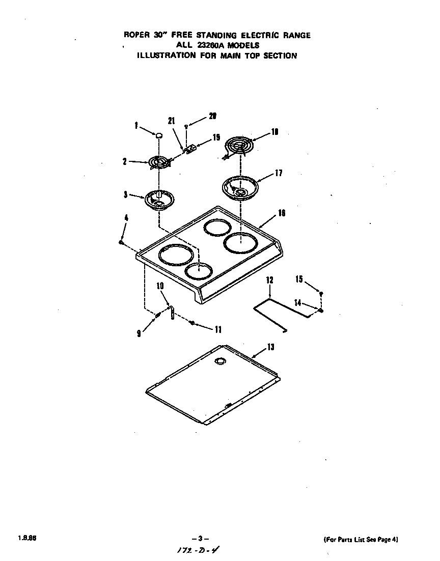 Roper 2326*0A main top diagram