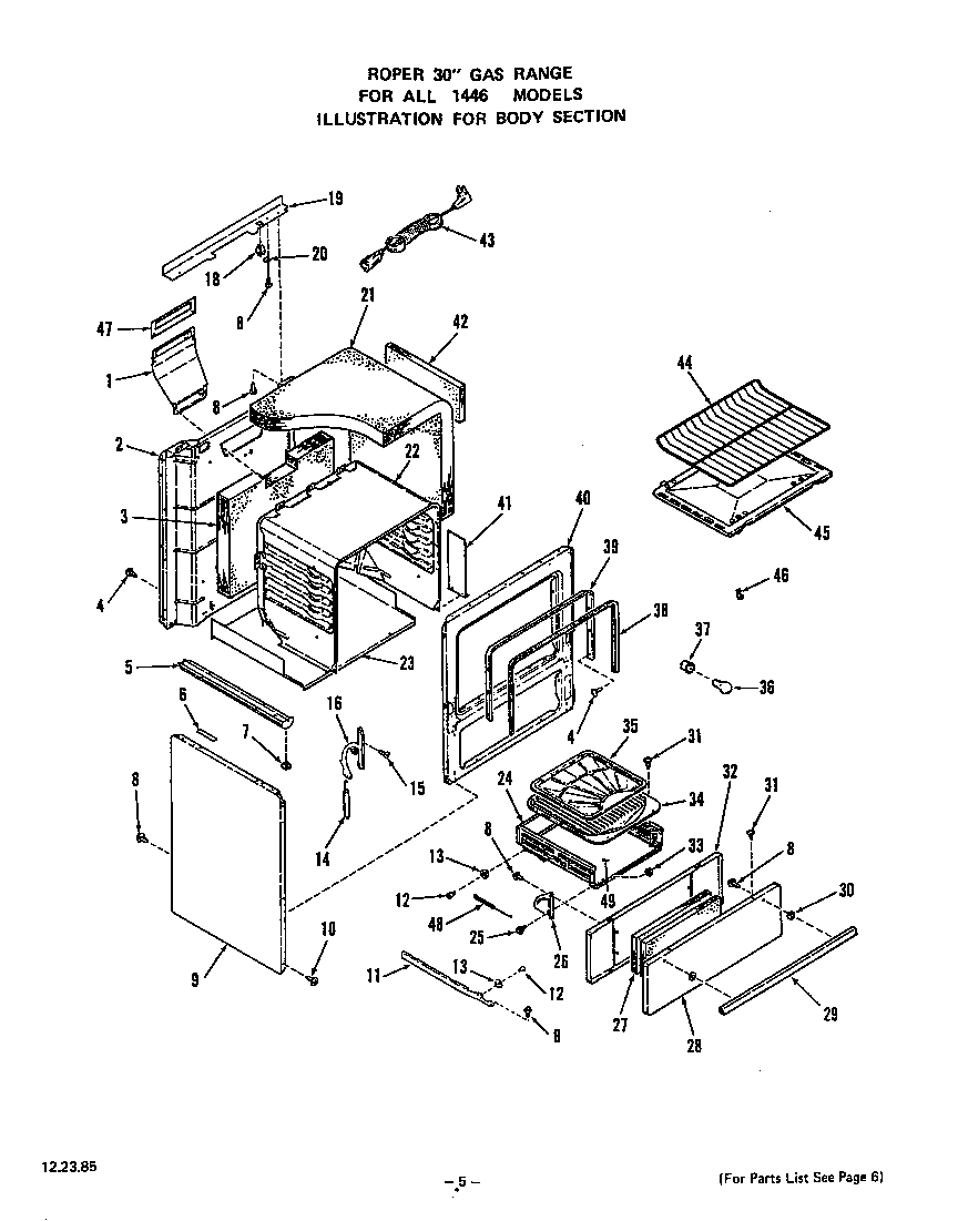 Roper 1446W0A body diagram