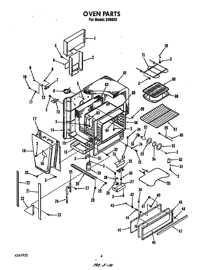 Roper 2496X0 oven diagram