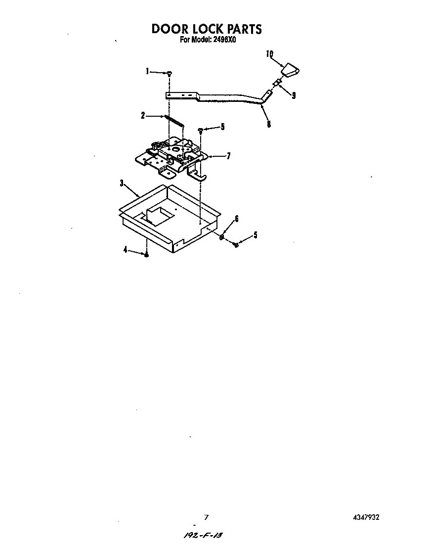 Roper 2496X0 door lock diagram