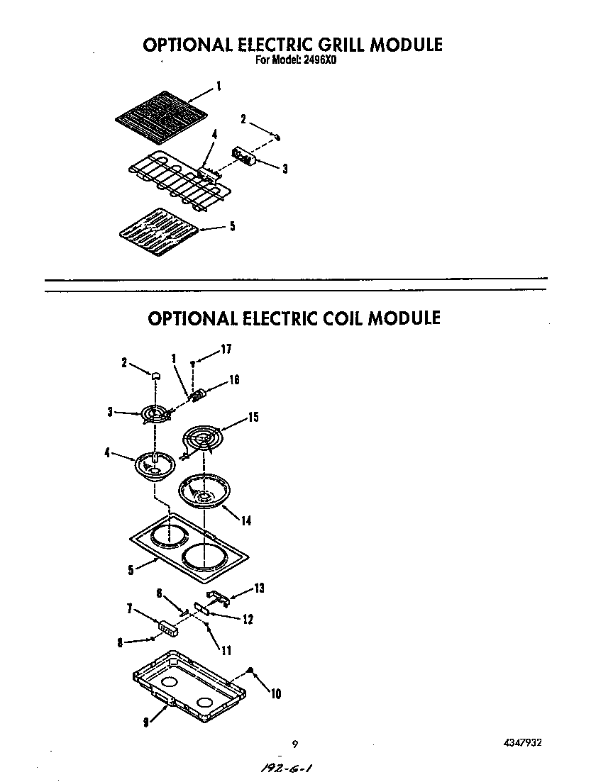 Roper 2496X0 ^electric grill diagram