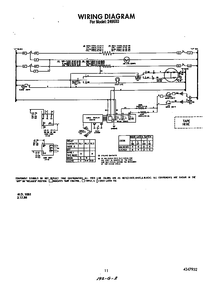 Roper 2496X0 wiring diagram diagram