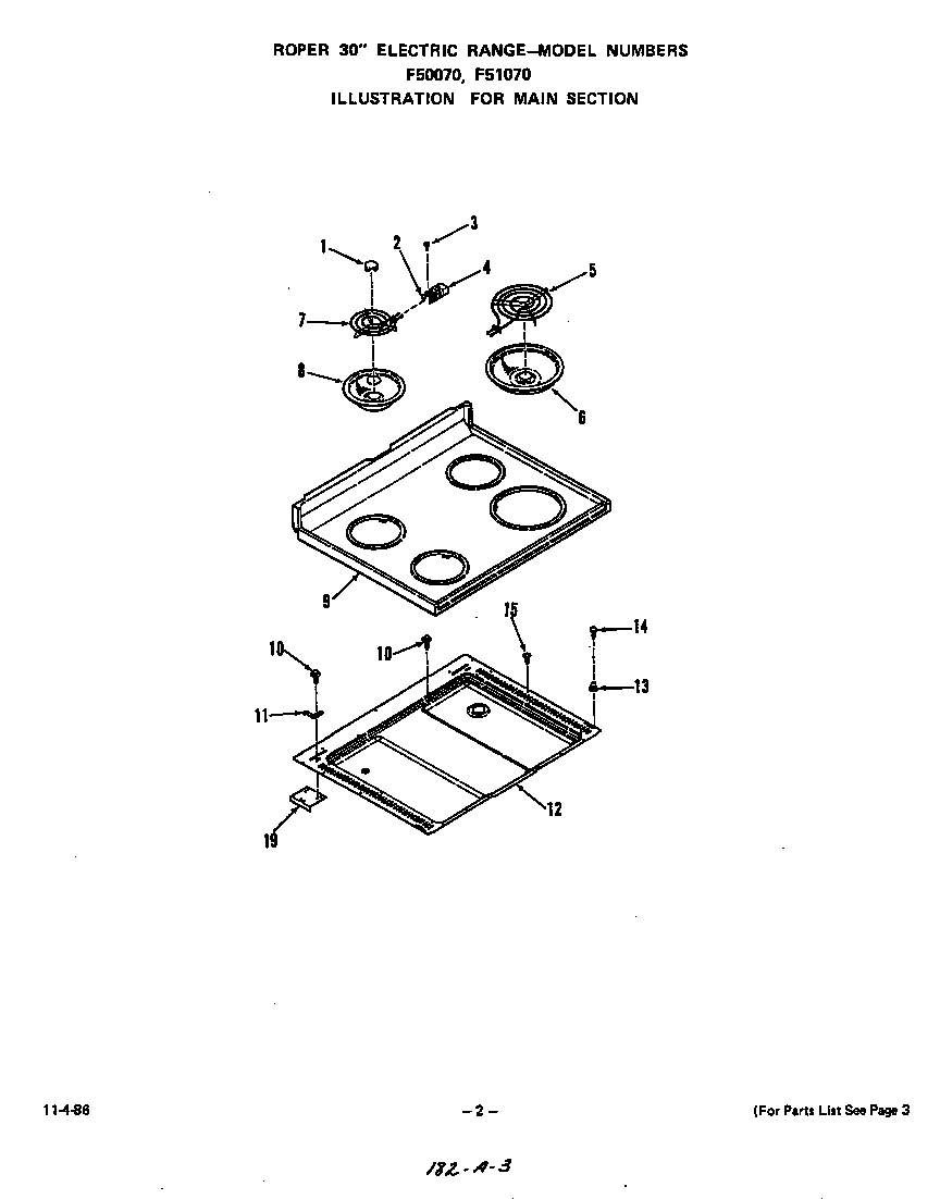Roper F5007*0 main diagram