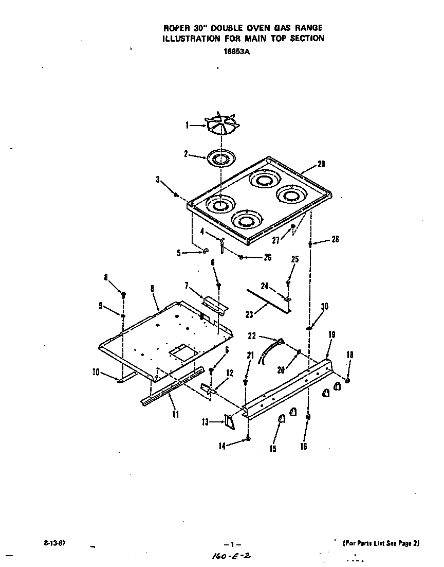 Roper 1885W3A main top diagram
