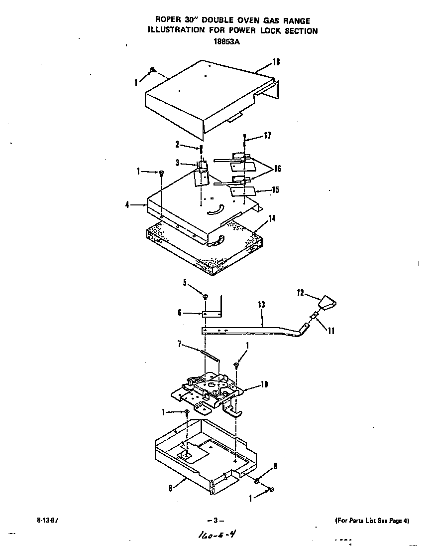Roper 1885W3A power lock diagram