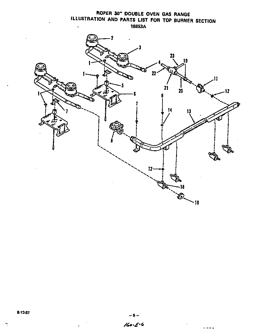 Roper 1885W3A top burner diagram