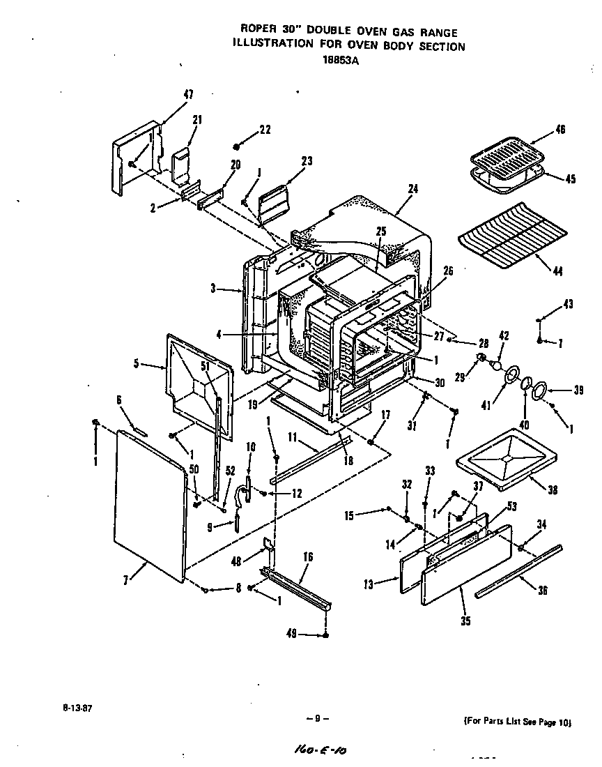 Roper 1885W3A oven body diagram