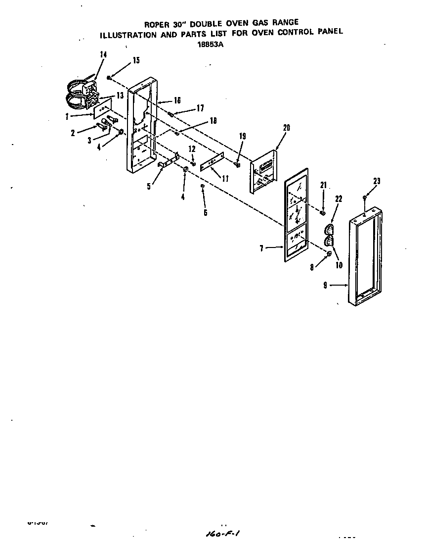 Roper 1885W3A oven control panel diagram