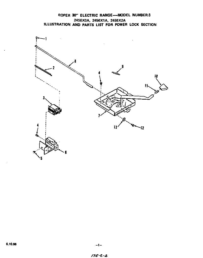 Roper 2456X0A power lock diagram