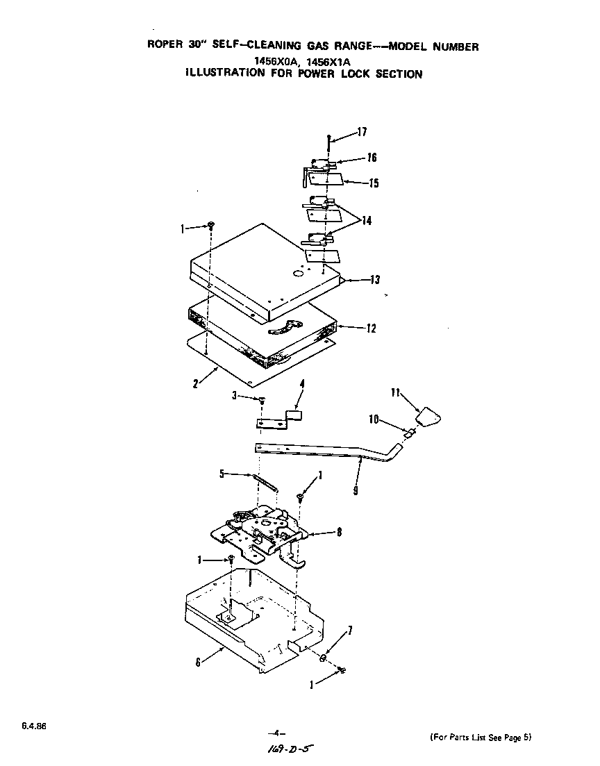 Roper 1456X1A power lock diagram