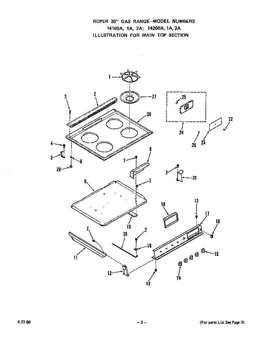 Roper 1416*0A main top diagram