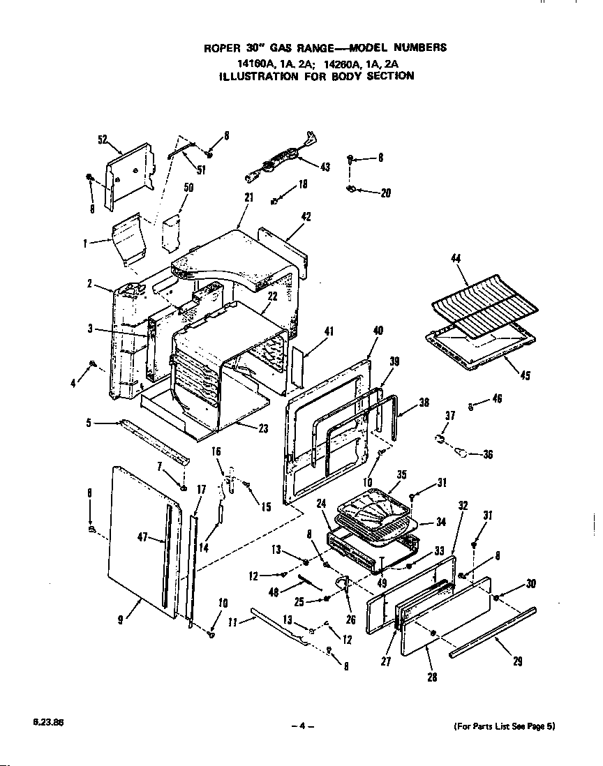 Roper 1416*0A body diagram