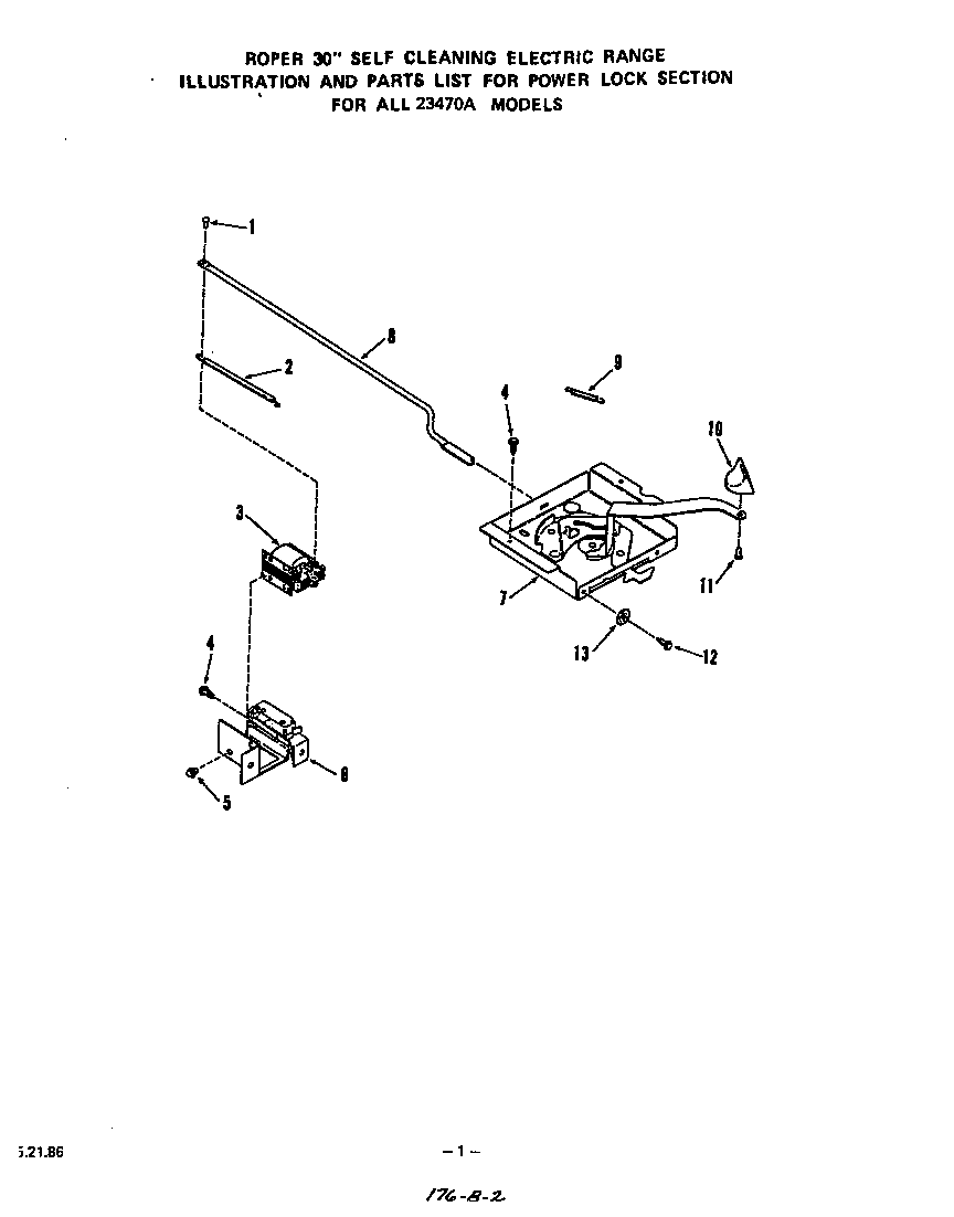 Roper 2347*0A power lock diagram
