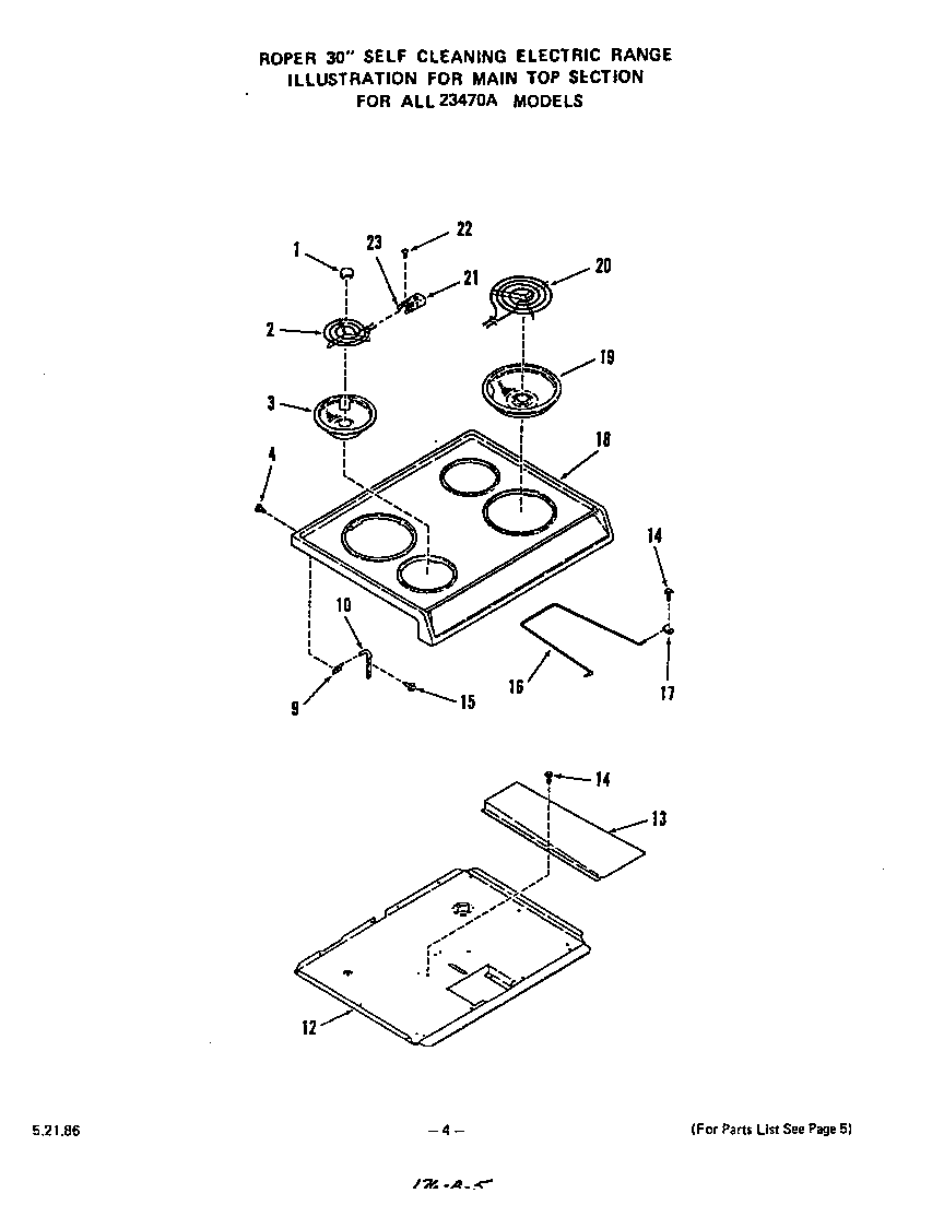 Roper 2347*0A main top diagram