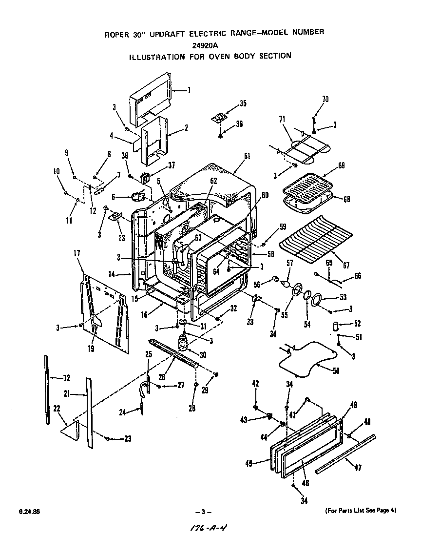 Roper 2492X0A oven body diagram