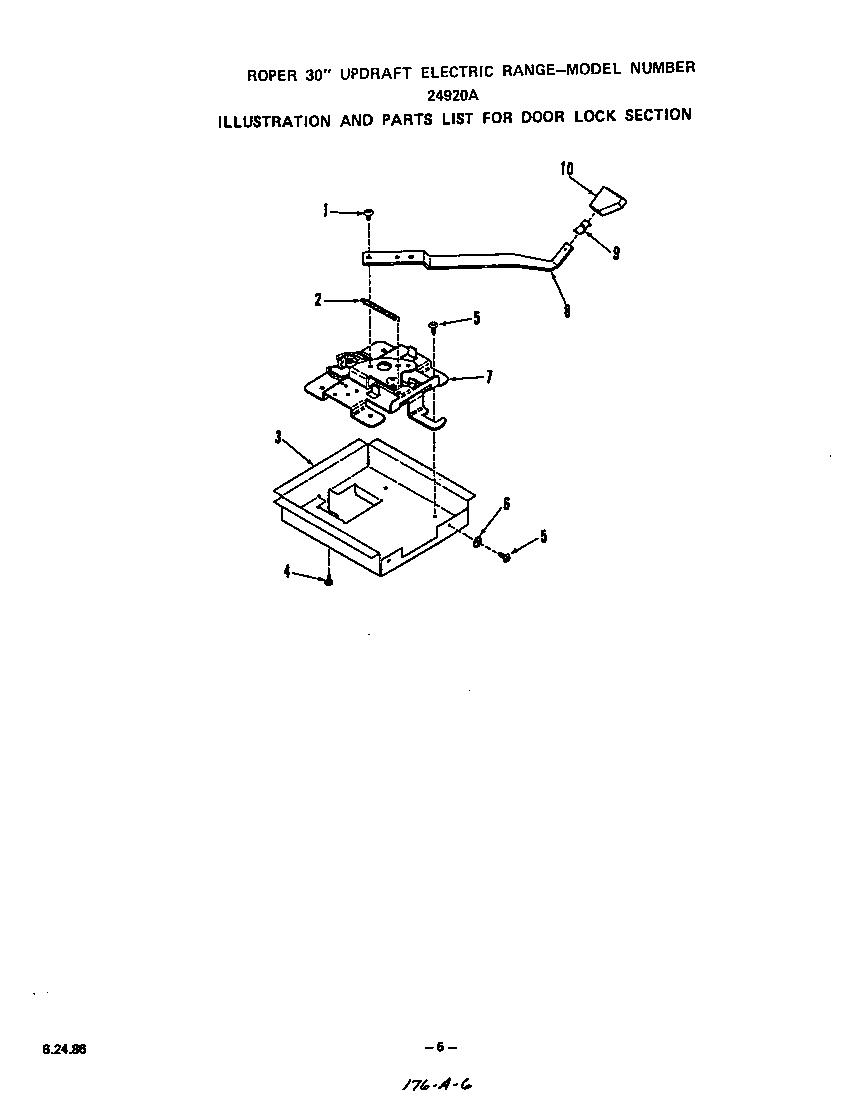 Roper 2492X0A door lock diagram