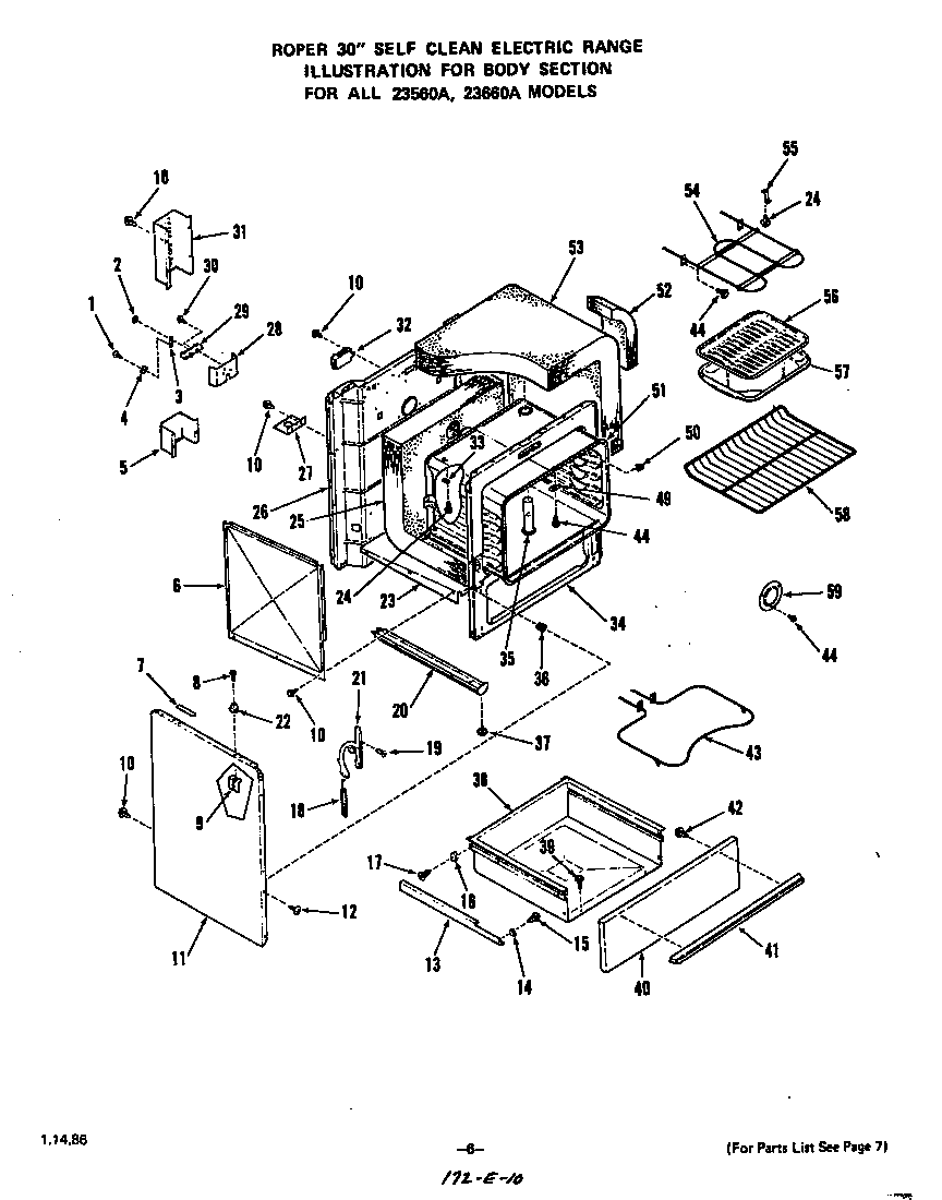Roper 2366W0A body diagram