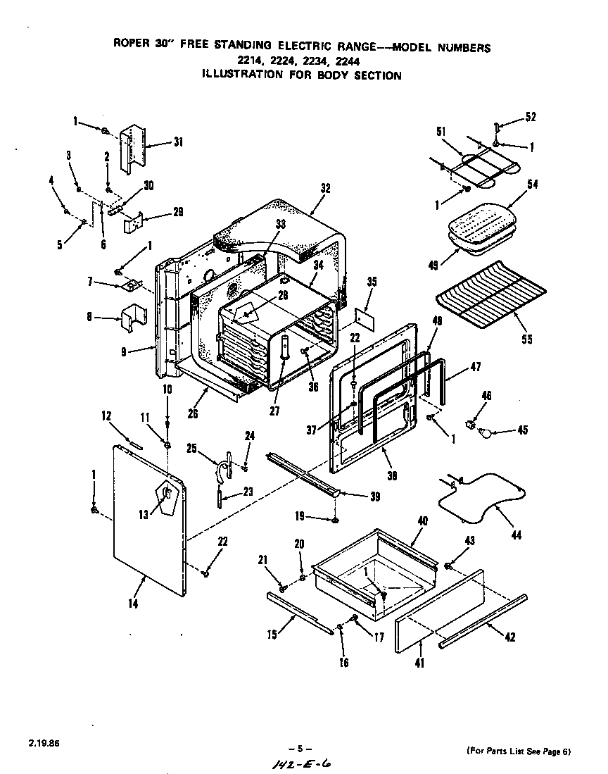 Roper 2214W1A body diagram