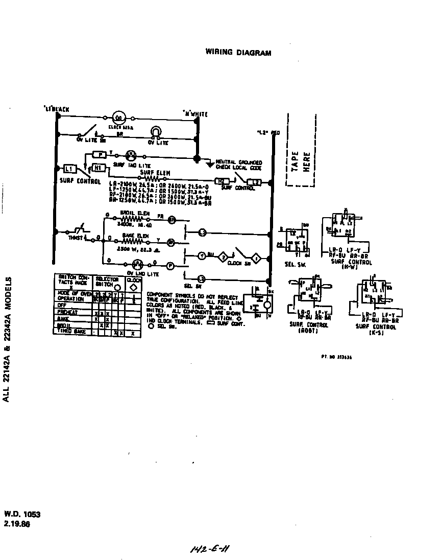 Roper 2214W1A wire diagram diagram