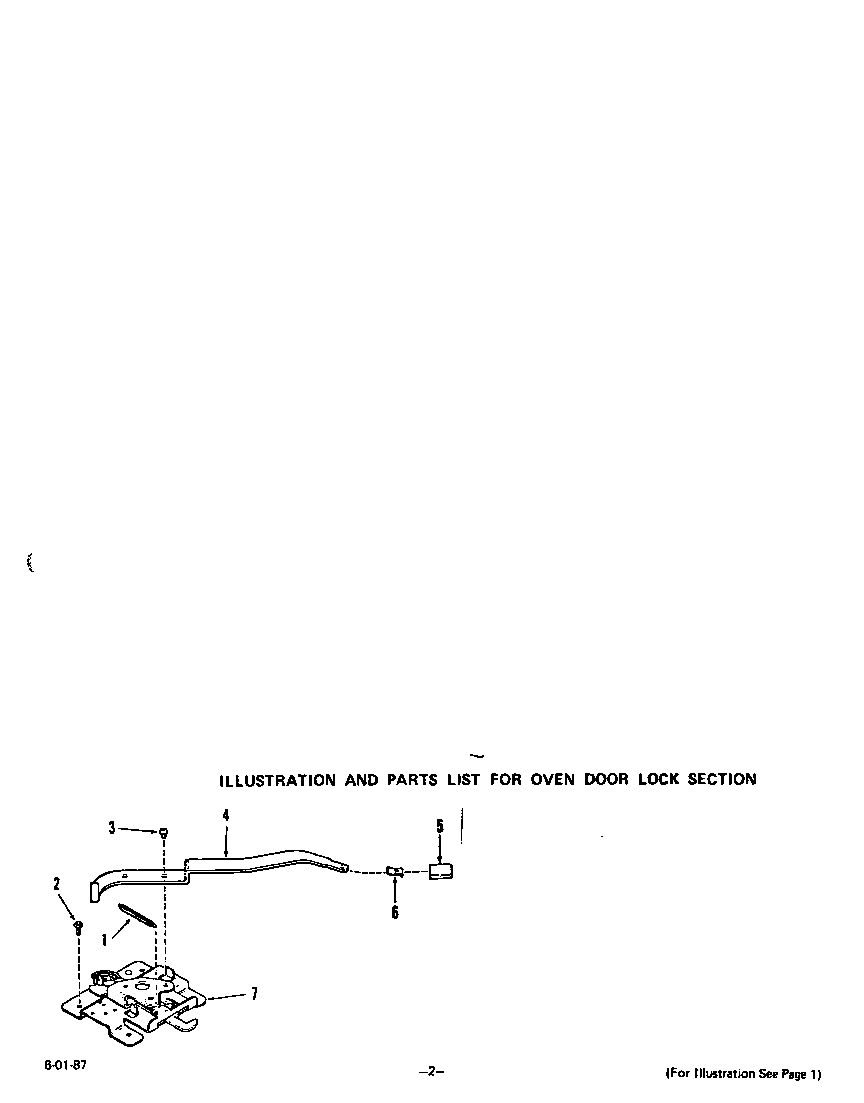 Roper B9757X0 oven door lock diagram