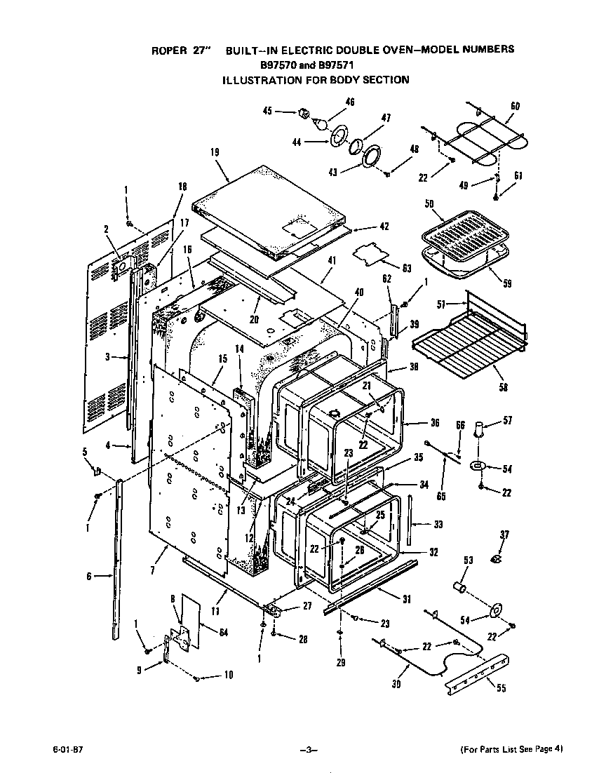 Roper B9757X0 body diagram
