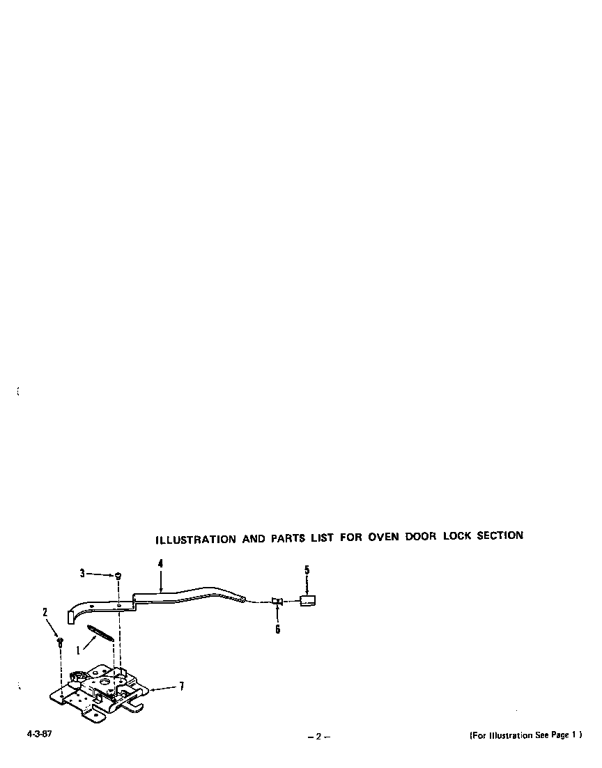 Roper B96070 oven door lock diagram
