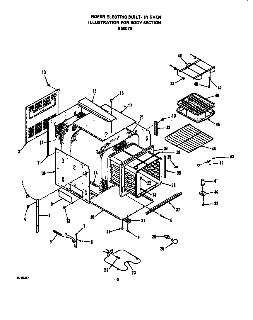 Roper B5007X0 body diagram
