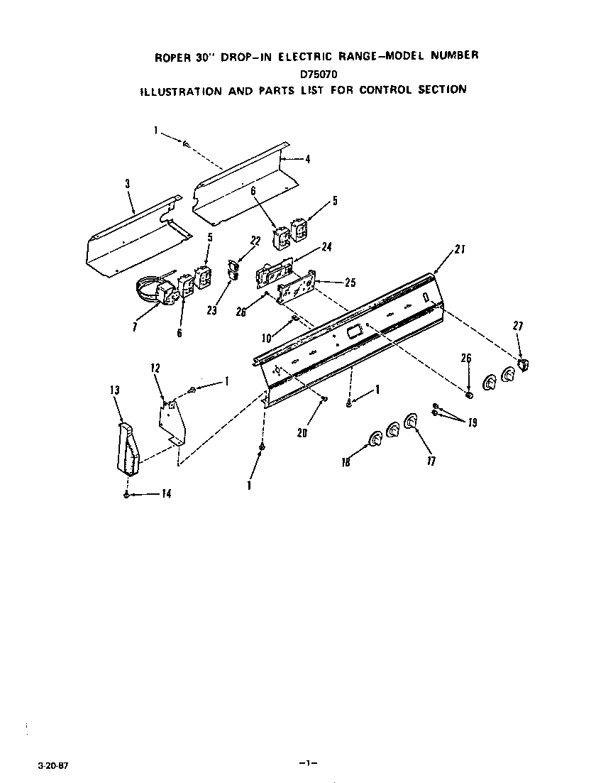 Roper D7507W0 control diagram