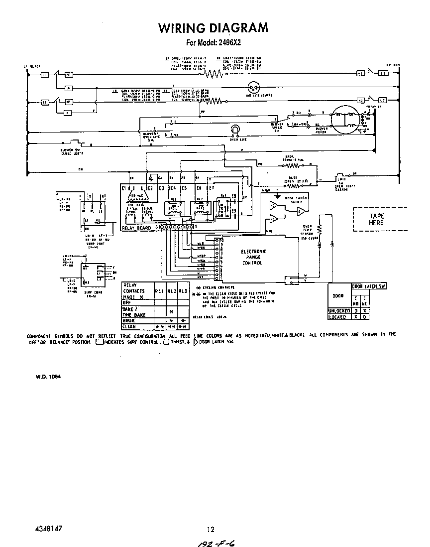 Roper 2496*2A wiring diagram diagram