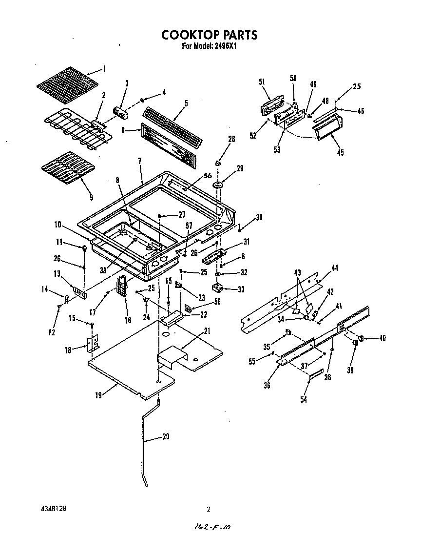 Roper 2496*1 cook top diagram