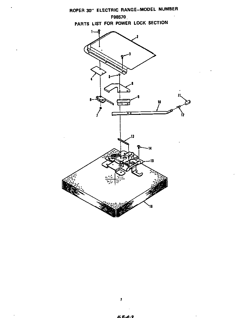 Roper F9857*0 power lock diagram