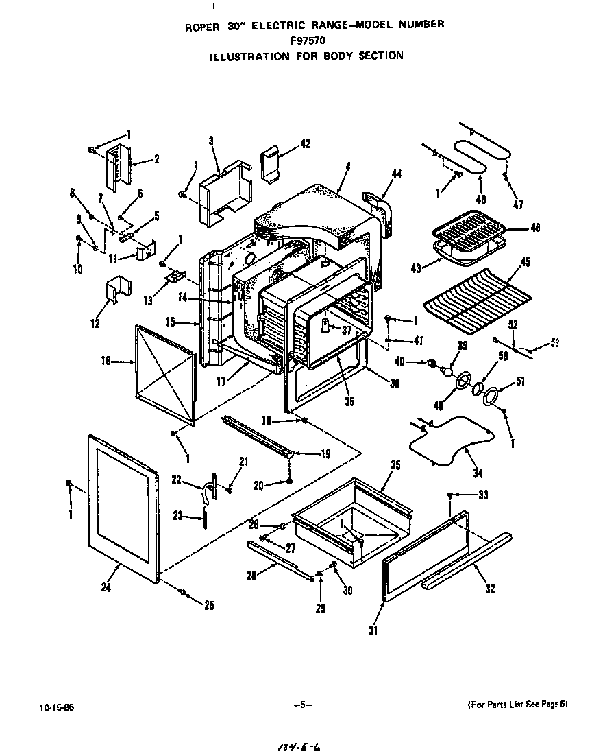 Roper F9757*0 body diagram