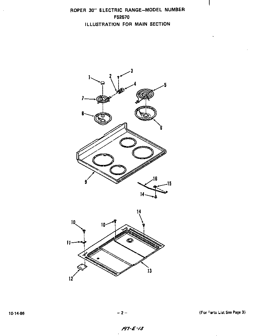 Roper F5257W0 main diagram