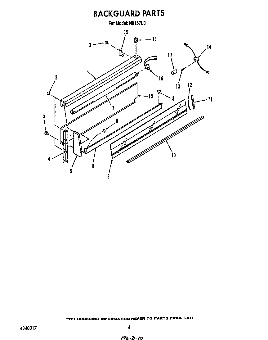 Roper N9157X0 backguard diagram