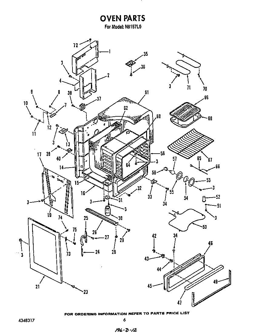 Roper N9157X0 oven diagram