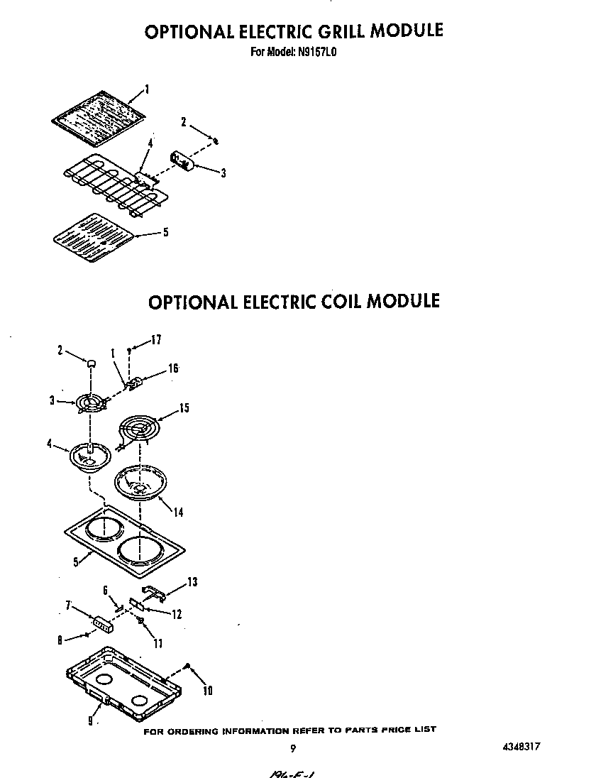 Roper N9157X0 ^electric grill diagram
