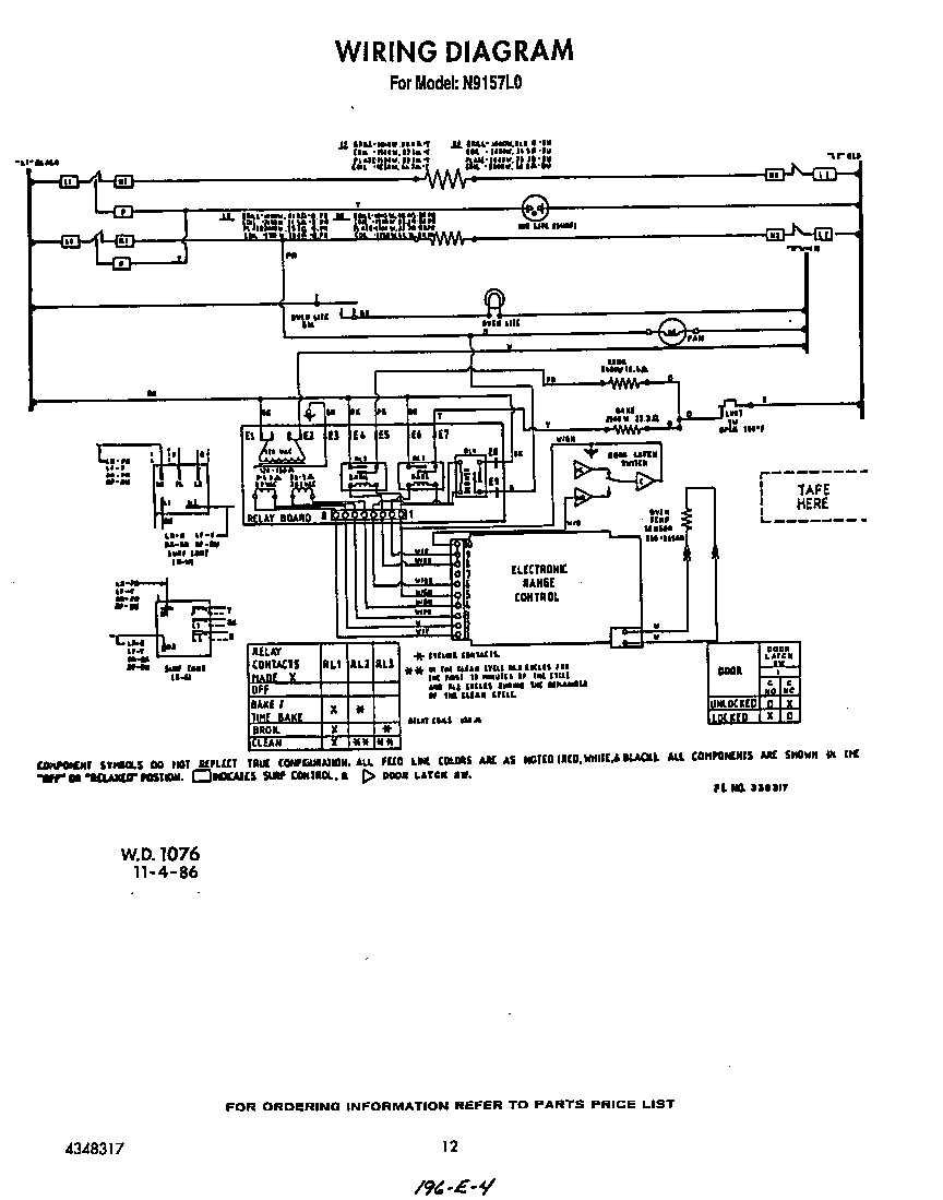 Roper N9157X0 wiring diagram diagram
