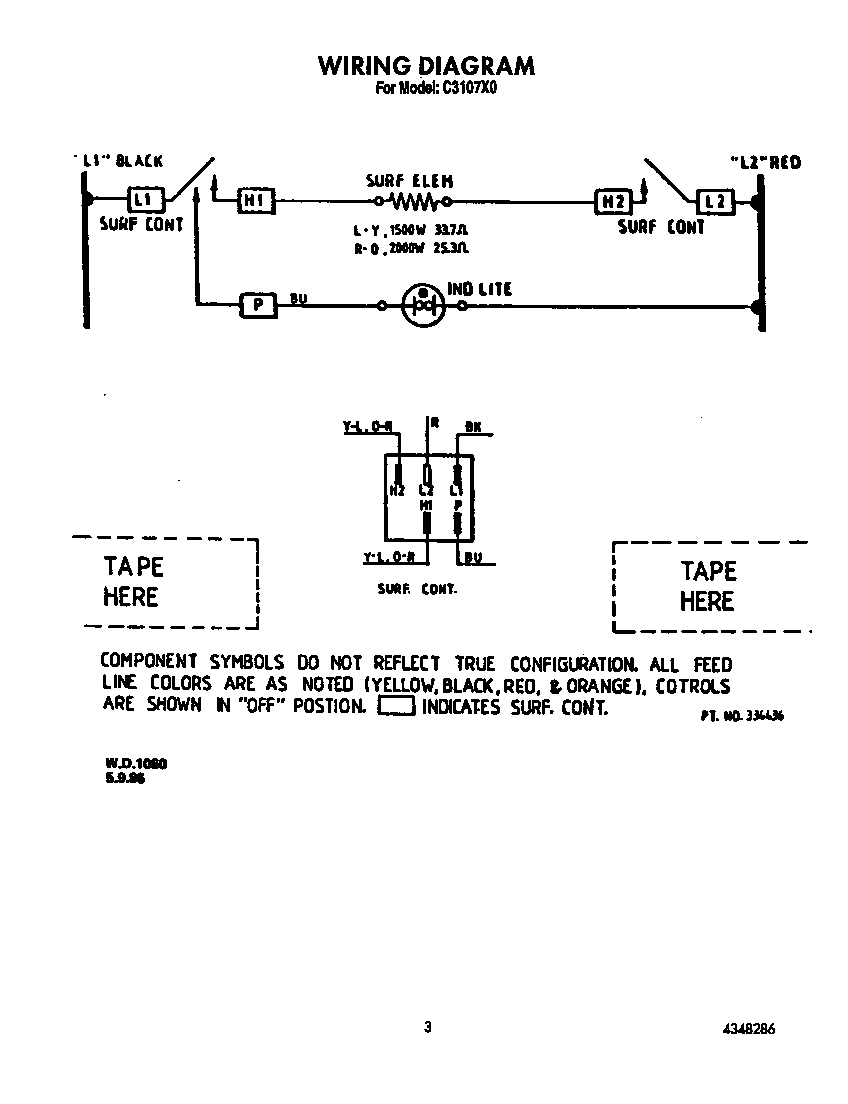 Roper C3107L0 wiring diagram diagram