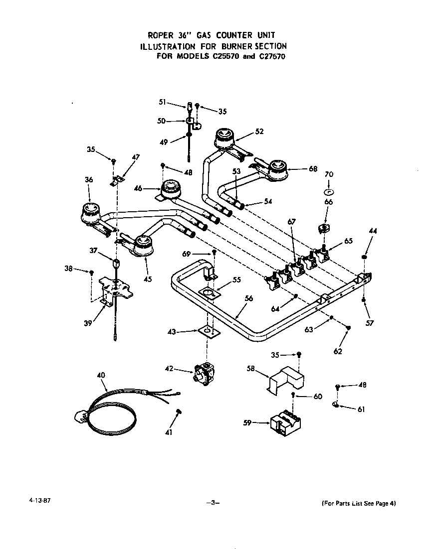 Roper C2757*0 burner diagram