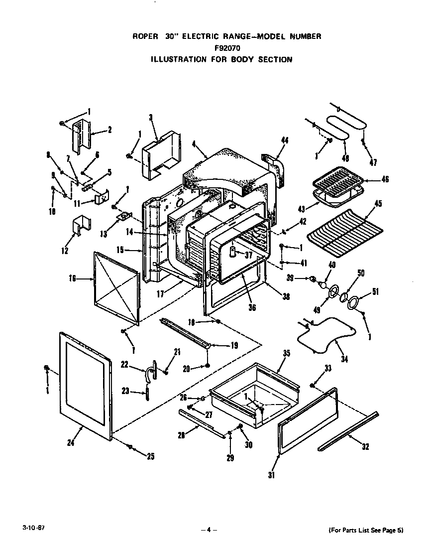 Roper F9027*0 body diagram