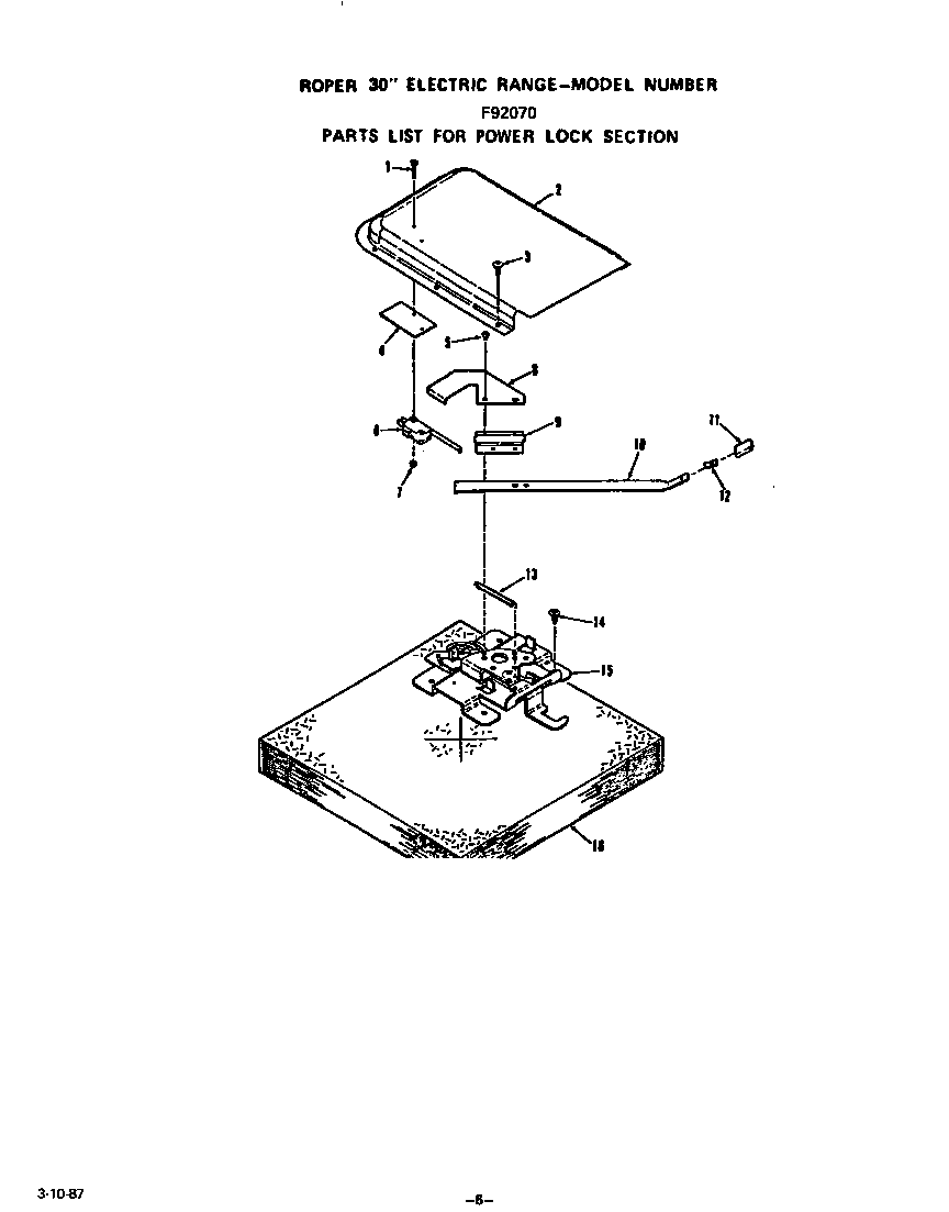 Roper F9027*0 power lock diagram