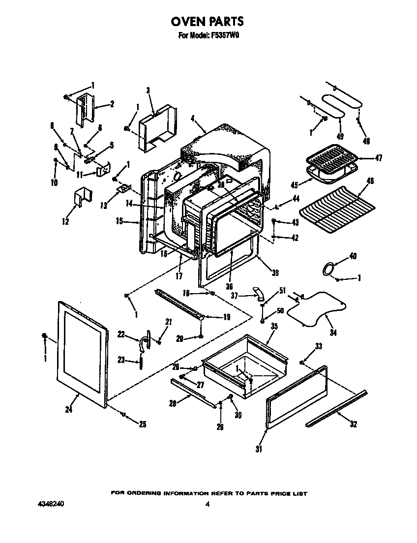 Roper F5357W0 oven diagram